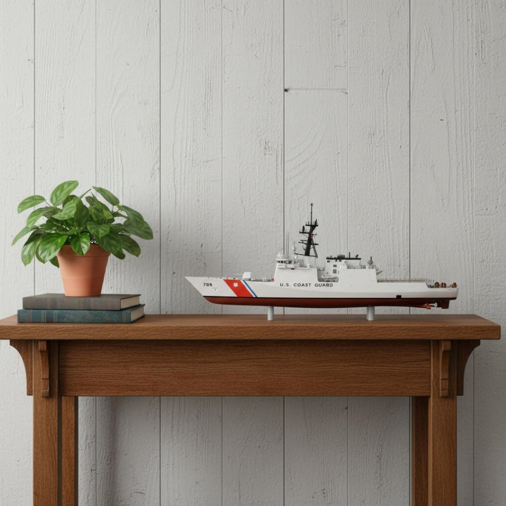 HomeRoots 10" Hand-Painted Wooden Model Boat - Vintage Maritime Décor for Home & Thoughtful Gift Idea 624370