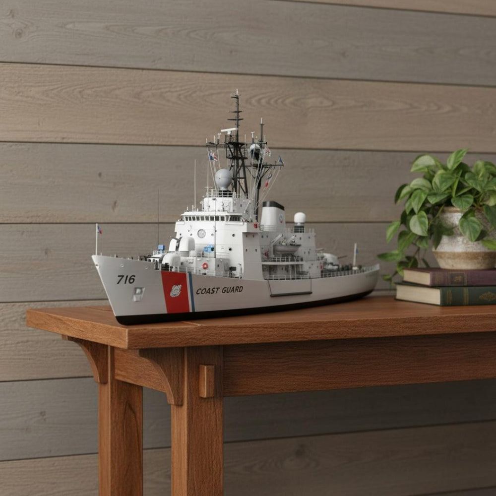 HomeRoots 10" Hand-Painted Vintage Wood Model Boat – Artisan Craftsmanship for Coastal and Rustic Decor 624374