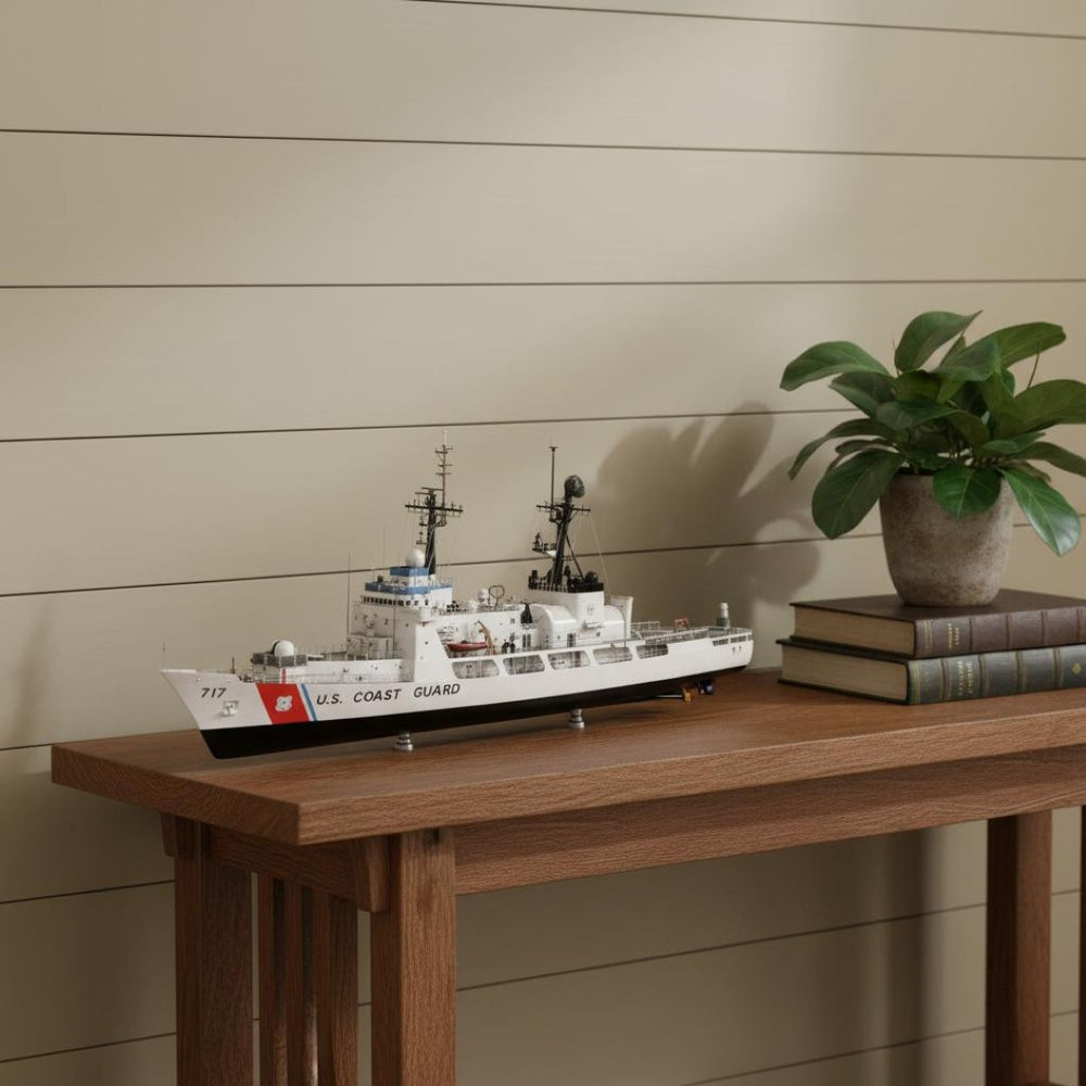 HomeRoots 10" Hand-Painted Vintage Wooden Model Boat - Rustic Nautical Décor for Home & Thoughtful Gifts 624375