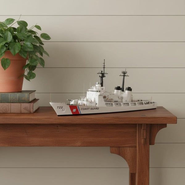 HomeRoots 10" Unfinished Wood Model Boat – Hand-Painted Nautical Décor for Home, Unique Gift Idea & Display Piece 624380