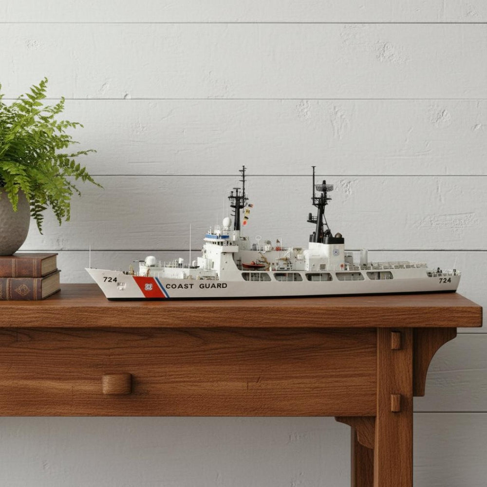 HomeRoots 10" Hand-Painted Unfinished Wood Model Boat - Vintage Nautical Charm for Your Home Décor Accents 624382