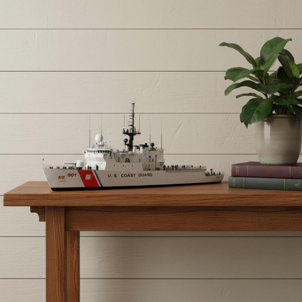 HomeRoots 10" Hand-Painted Wooden Model Boat – Vintage Nautical Decor for Home, Office, or Gift Ideas 624385