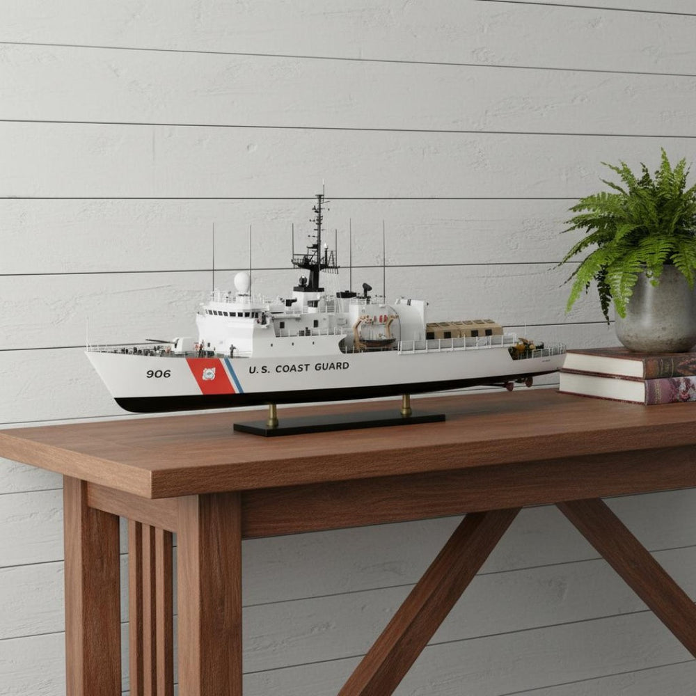 HomeRoots 10" Hand-Painted Wooden Model Boat - Vintage Nautical Charm for Home Décor & Thoughtful Gifts 624390
