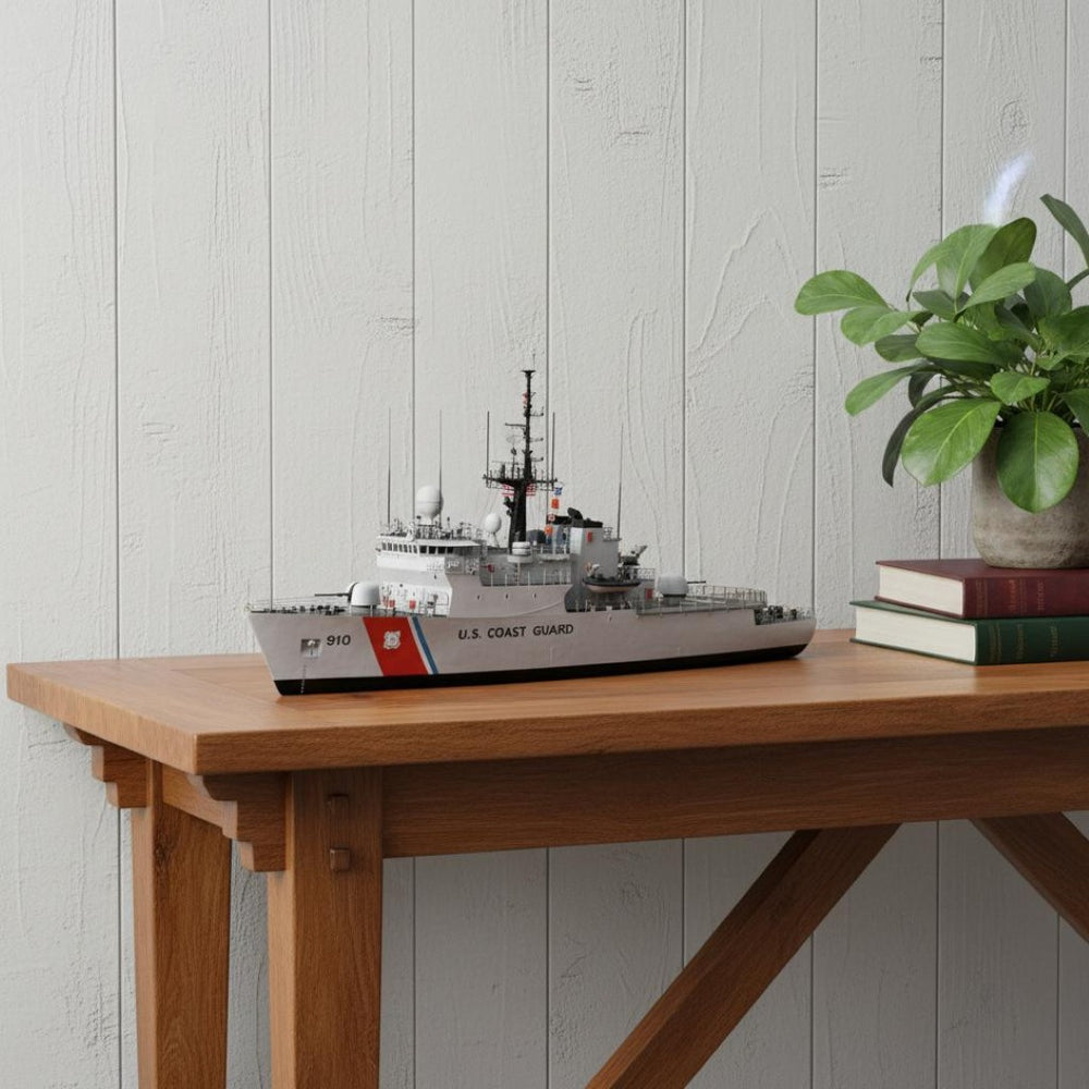 HomeRoots 10" Hand-Painted Wooden Model Boat - Unique Artisan Décor for Vintage, Coastal, and Eclectic Spaces 624393