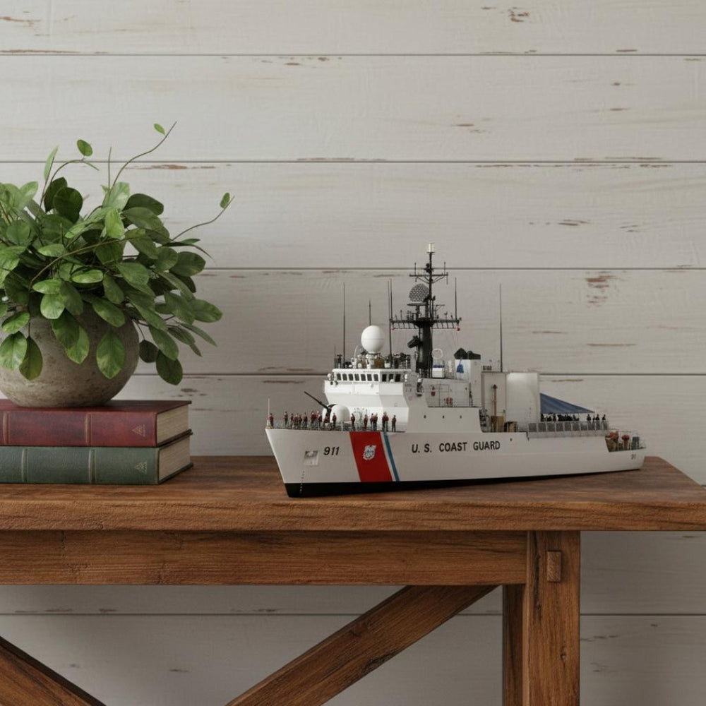 HomeRoots 10" Hand-Painted Wooden Model Boat – Artisan Crafted Nautical Decor for Home, Gifts & Collectors 624394
