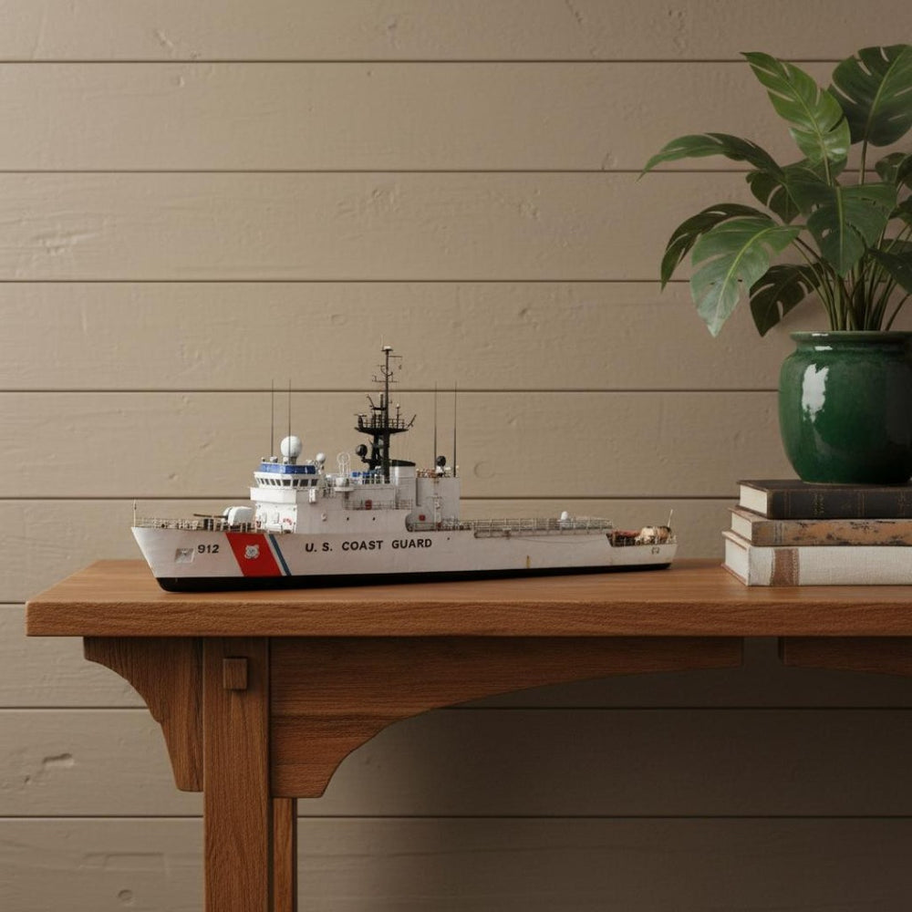 HomeRoots 10" Hand-Painted Wooden Model Boat - Vintage Nautical Decor for Home, Gifts & Coastal Themes 624395
