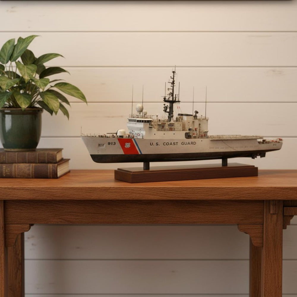 HomeRoots 10" Hand-Painted Wooden Model Boat – Unique Nautical Décor for Home, Gift-Ready Vintage Charm! 624396
