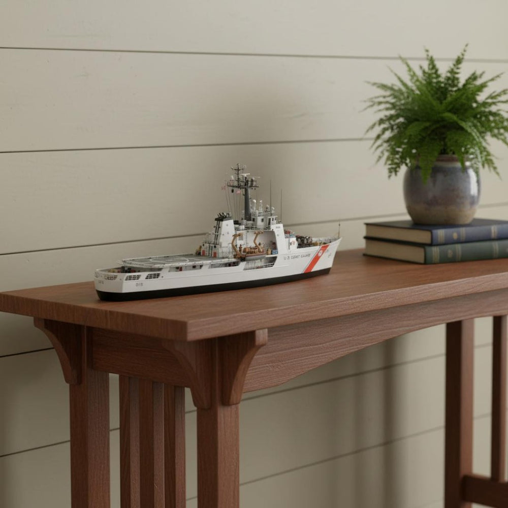 HomeRoots 10" Hand-Painted Unfinished Wood Model Boat - Unique Nautical Décor for Home & Gifts, Vintage Charm 624397