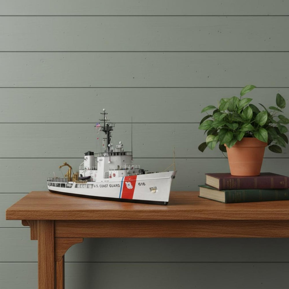 HomeRoots 10" Hand-Painted Wooden Model Boat - Vintage Charm & Artisanal Craftsmanship for Home Decor 624398