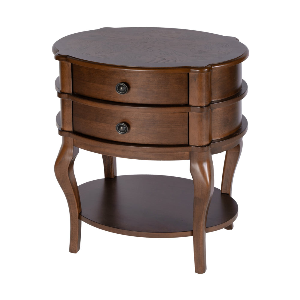 Butler Specialty Butler Ethel Oval Accent Table With 2 Drawers & Open Shelf - Timeless Elegance For Any Space Brown Poplar Wood,Mdf,Plywood,Acacia,Pine 6244024-butler