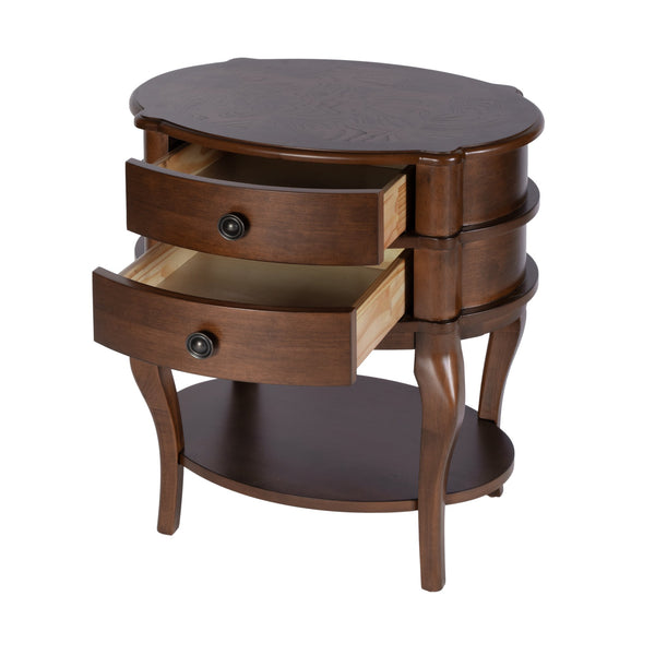 Butler Specialty Butler Ethel Oval Accent Table With 2 Drawers & Open Shelf - Timeless Elegance For Any Space Brown Poplar Wood,Mdf,Plywood,Acacia,Pine 6244024-butler