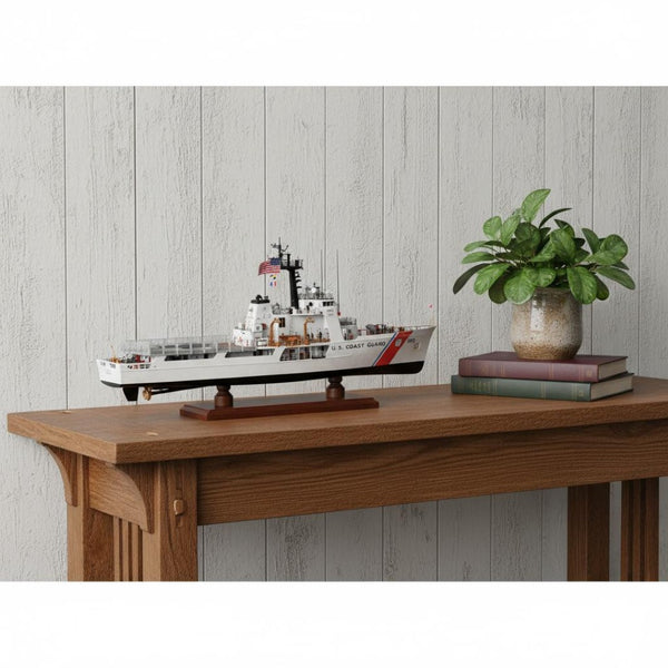 HomeRoots 10" Hand-Painted Unfinished Wood Model Boat - Coastal Charm for Home Décor & Unique Gift Idea 624402
