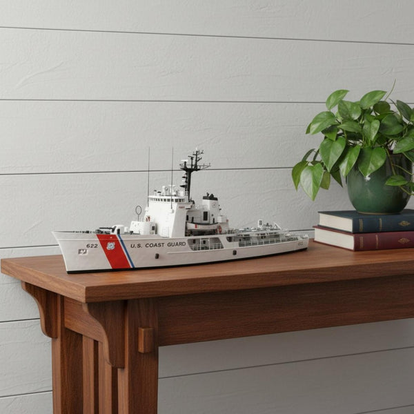 HomeRoots 10" Hand-Painted Unfinished Wood Model Boat – Elegant Nautical Décor for Home, Gifts & Customization 624404