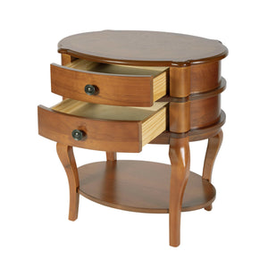 Butler Specialty Butler Ethel Oval Accent Table With 2 Drawers & Open Shelf - Timeless Elegance For Any Space Light Brown Poplar Wood,Mdf,Plywood,Acacia,Pine 6244101-butler