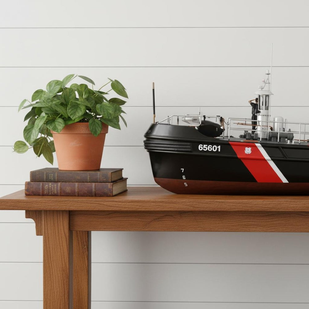 HomeRoots 10" Hand-Painted Wooden Model Boat - Vintage Nautical Décor for Home, Gift Idea, Unique Accent Piece 624418