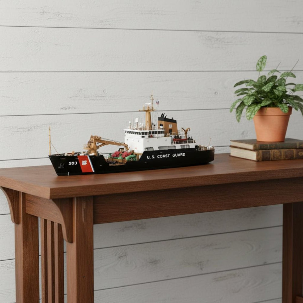 HomeRoots 10" Hand-Painted Wooden Model Boat - Vintage Coastal Decor for Home, Unique Gift & Display Accent 624430