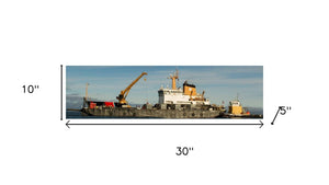 HomeRoots 10" Hand-Painted Wooden Model Boat - Unique Nautical Decor for Home, Office, and Thoughtful Gifts 624436