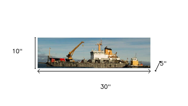HomeRoots 10" Hand-Painted Wooden Model Boat - Unique Nautical Decor for Home, Office, and Thoughtful Gifts 624436