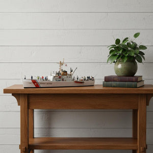 10 Inch Handcrafted Wooden Sailboat Figurine Nautical Decor Accent for Coastal Shelves