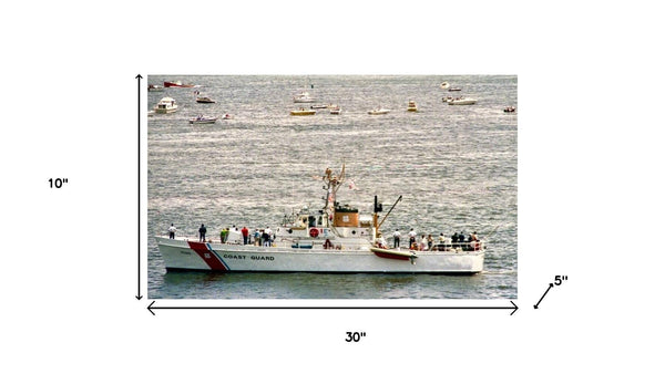 HomeRoots 10" Hand-Painted Wooden Model Boat – Unique Nautical Decor for Home, Gifts & Tabletop Accent 624449