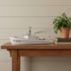 HomeRoots 10" Hand-Painted Wooden Model Boat – Unique Nautical Decor for Home, Gift-Ready Accent Piece! 624451