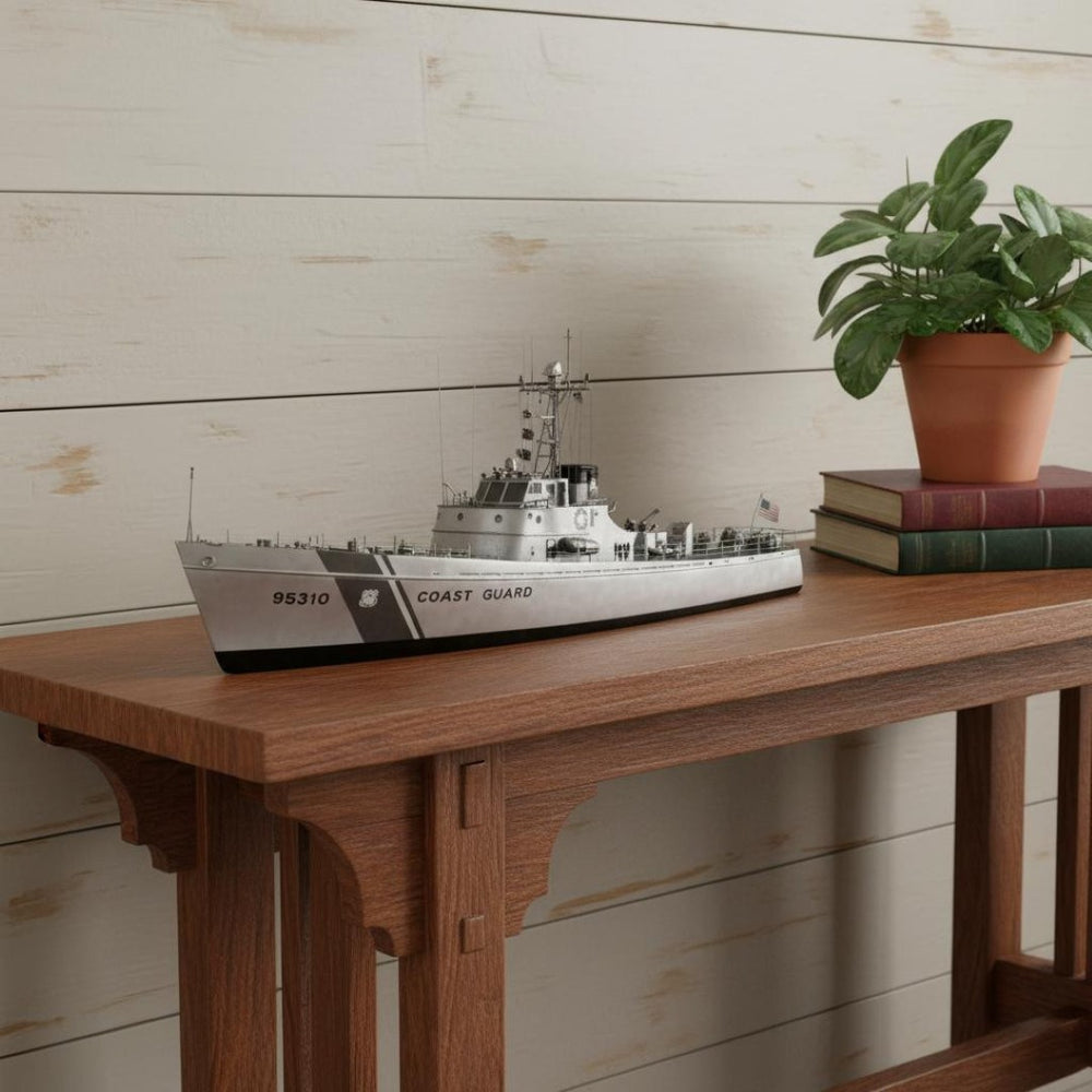 HomeRoots 10" Unfinished Wood Hand-Painted Model Boat - Vintage Nautical Charm for Home Décor & Customization 624454