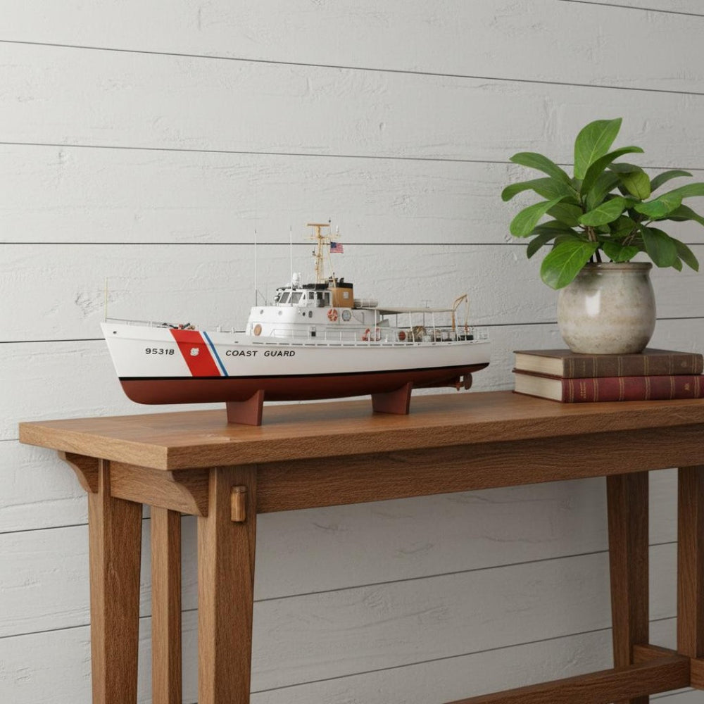 HomeRoots 10" Vintage Hand-Painted Wooden Model Boat - Nautical Charm for Home Décor & Unique Gift Idea 624460