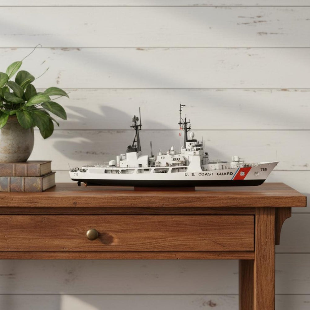 HomeRoots 10" Hand-Painted Vintage Wooden Model Boat - Unique Coastal Decor Accent for Home & Thoughtful Gifts 624467