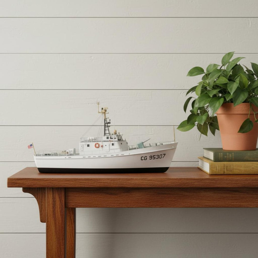 HomeRoots 10" Hand-Painted Wooden Model Boat - Vintage Nautical Décor for Home, Unique Gift Idea & Tabletop Accent 624468