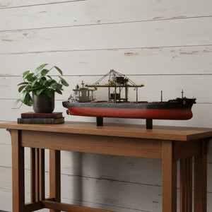 HomeRoots 10" Hand-Painted Wooden Model Boat - Coastal Nautical Decor for Home, Office & Unique Gifts 624474