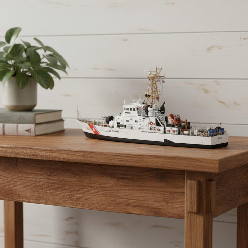 HomeRoots 10" Hand-Painted Wooden Model Boat - Unique Vintage Decor for Coastal & Farmhouse Styles! 624478