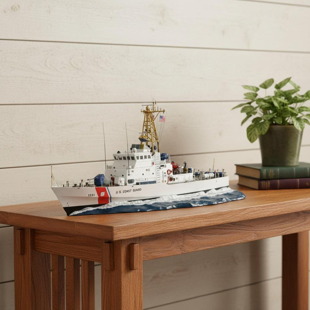 HomeRoots 10" Unfinished Wood Hand Painted Model Boat - Vintage Nautical Décor for Home & Collectors' Display 624479