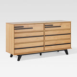 6-Drawer Solid Wood Modern Dresser Natural Pine BR6DREBDRBLNP-T Walker Edison