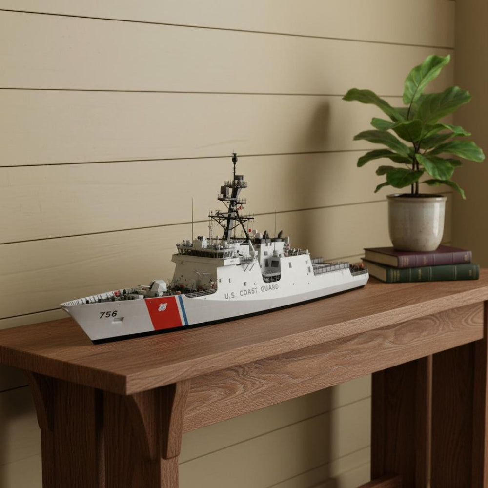 HomeRoots 10" Hand-Painted Unfinished Wood Model Boat – Unique Nautical Decor for Home, Office & Gifts 624486