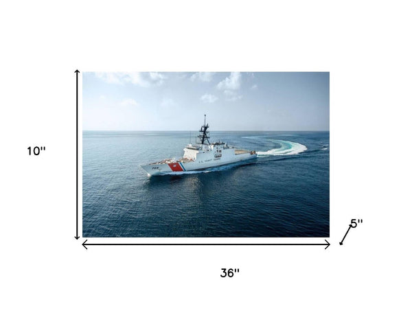 HomeRoots 10" Hand Painted Model Boat - Unique Nautical Décor, Customizable Wooden Accent for Your Home! 624489