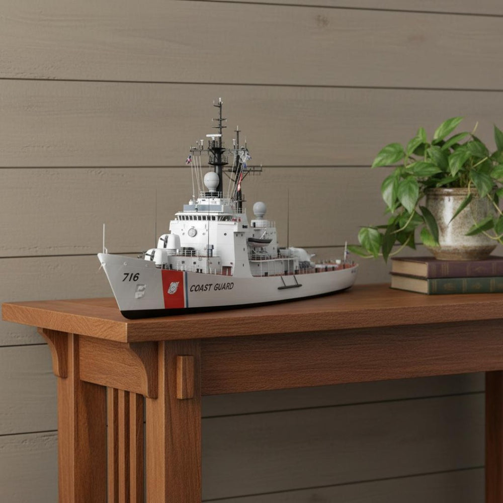 HomeRoots 10" Hand-Painted Wood Model Boat - Vintage Nautical Décor for Unique Home Accents & Gifts 624493