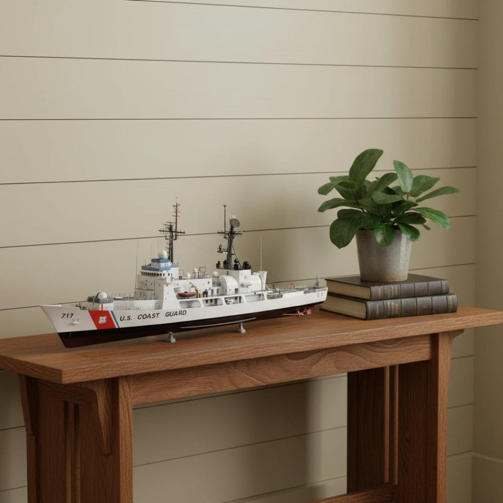 HomeRoots 10" Hand-Painted Unfinished Wood Model Boat - Vintage Maritime Charm for Home Decor & Gifting 624494