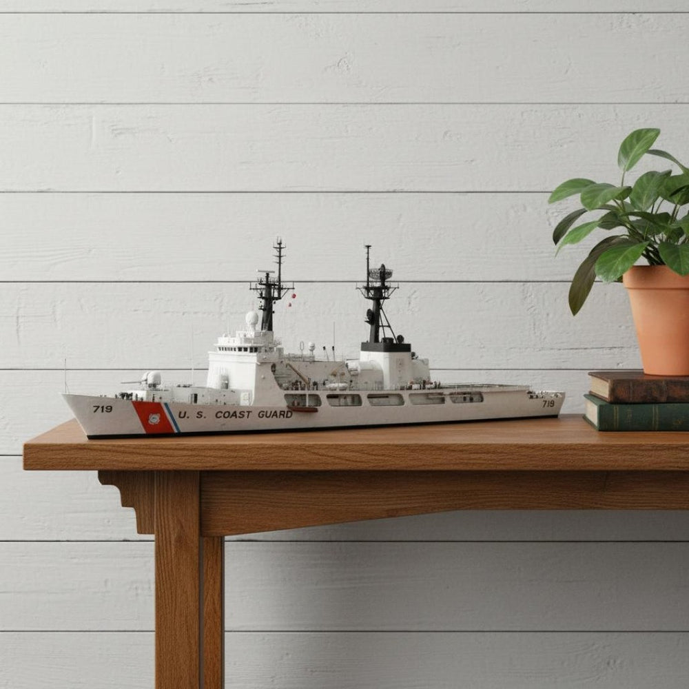 HomeRoots 10" Hand-Painted Wooden Model Boat – Vintage Nautical Décor, Unique Gift for Home & Office Accents 624496