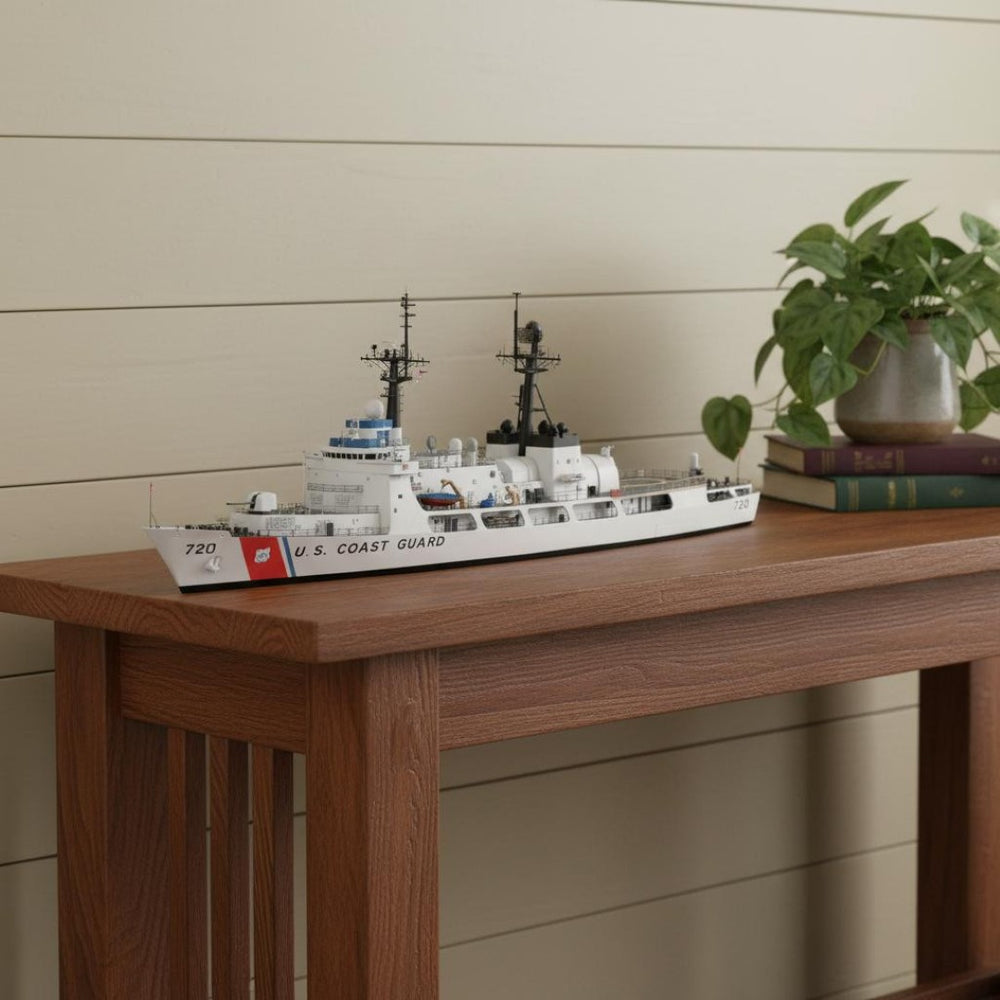 HomeRoots 10" Hand Painted Wooden Model Boat - Vintage Charm for Coastal Decor & Unique Home Accents 624497
