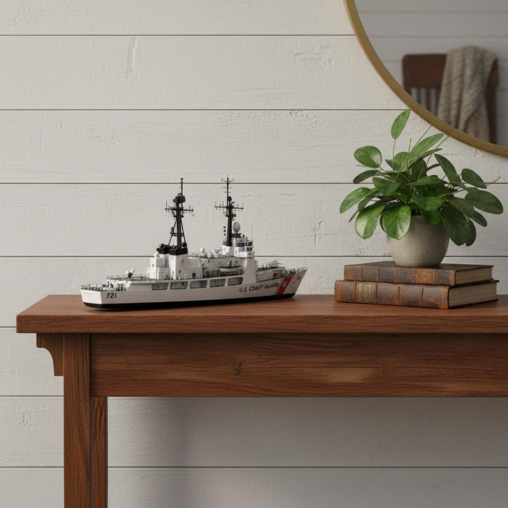 HomeRoots 10" Hand-Painted Model Boat - Vintage Charm, Artisan Craftsmanship, Perfect Nautical Home Décor Accent 624498