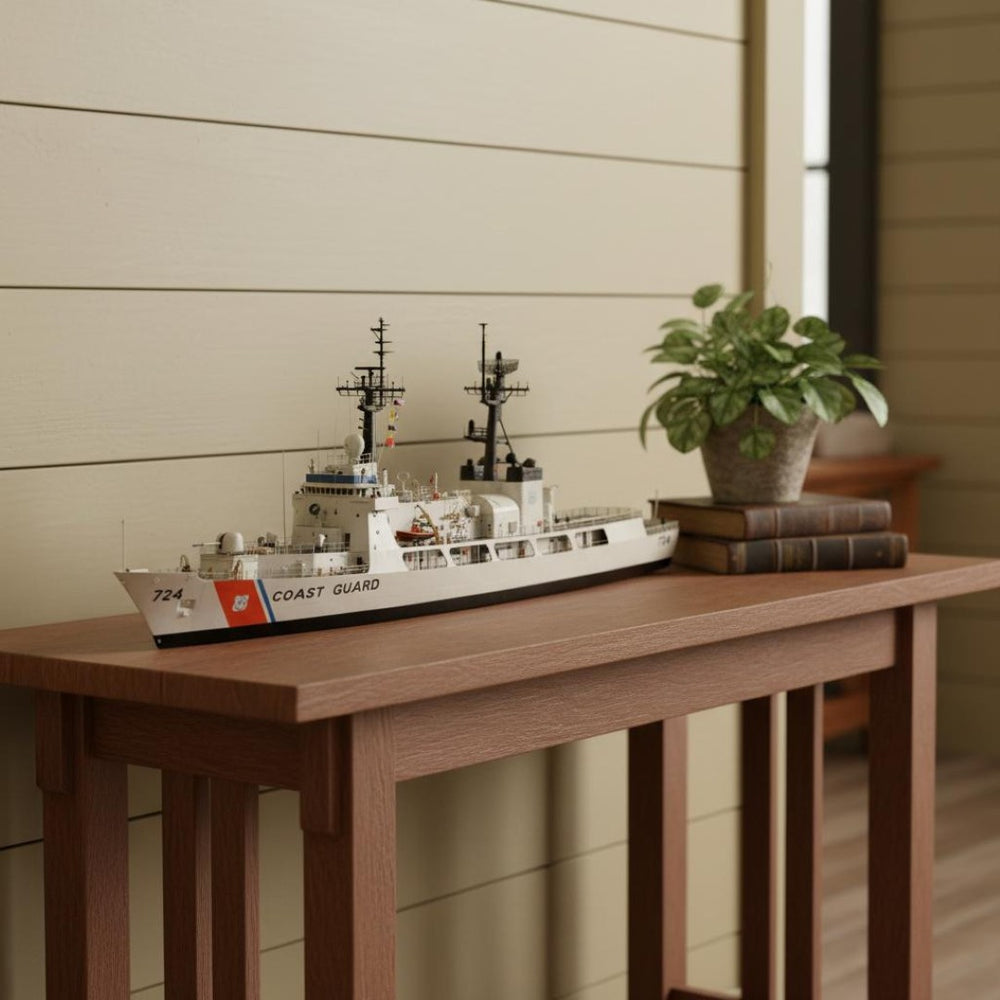 HomeRoots 10" Hand-Painted Vintage Nautical Model Boat - Unfinished Wood Décor for Home & Thoughtful Gifts 624501