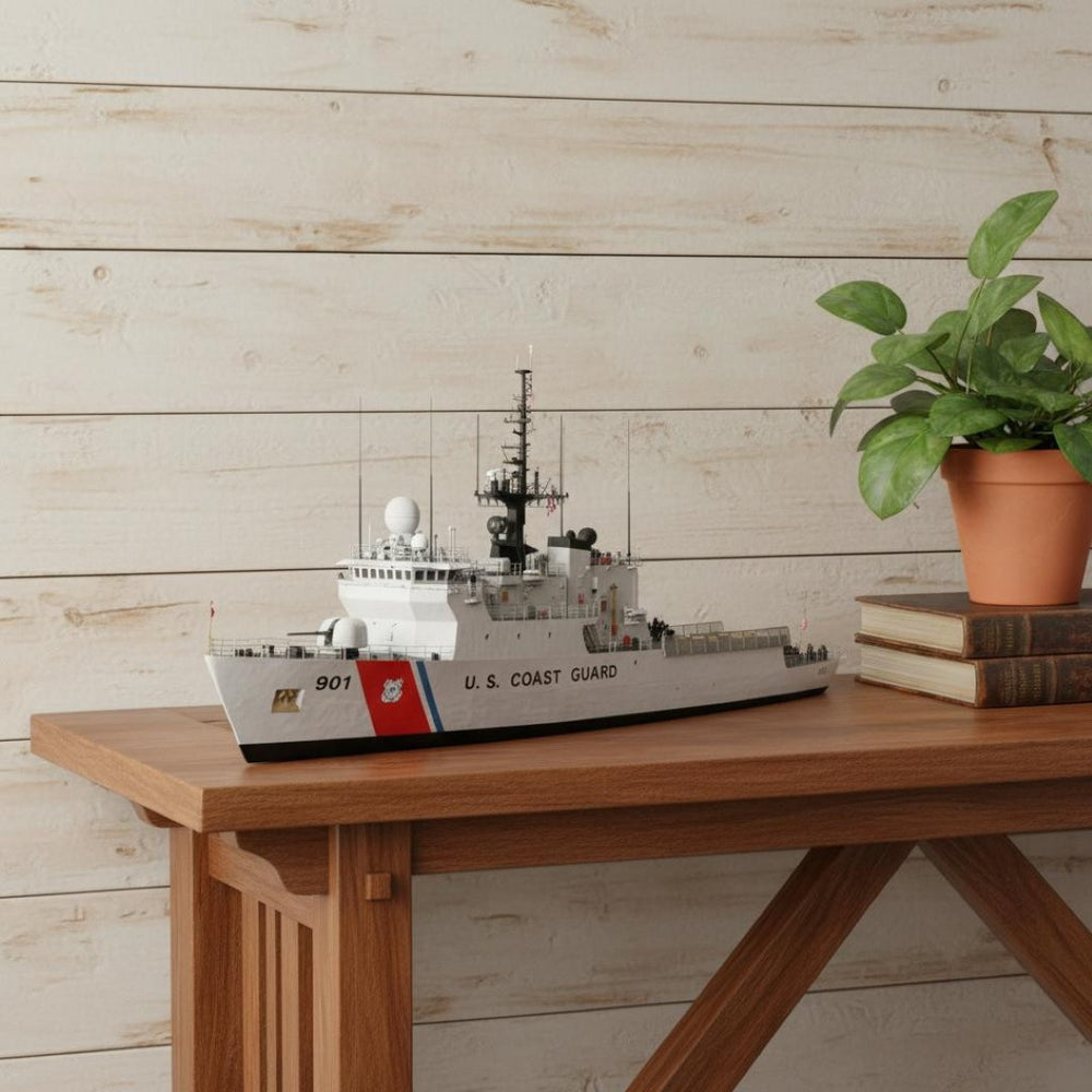 HomeRoots 10" Hand-Painted Unfinished Wood Model Boat - Vintage Nautical Decor for Home, Unique Accent Piece 624504