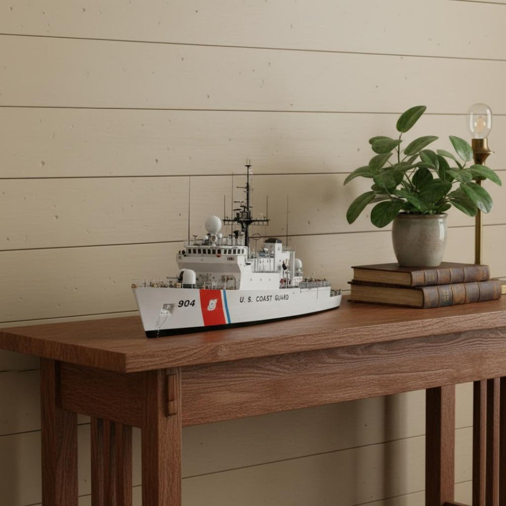HomeRoots 10" Hand Painted Wooden Model Boat - Unique Nautical Décor for Home, Office & Thoughtful Gifts 624507