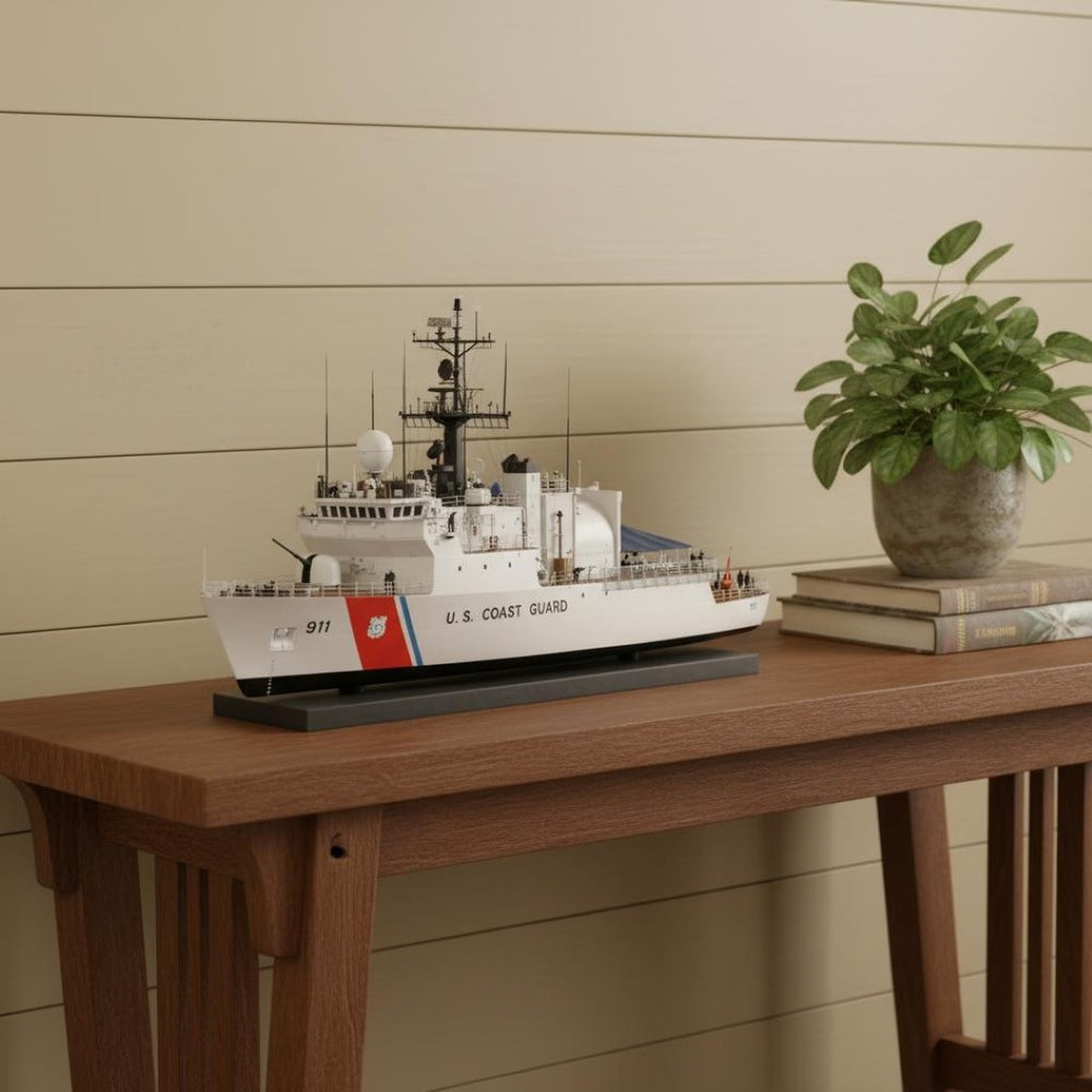 HomeRoots 10" Hand-Painted Wood Model Boat – Vintage Nautical Decor for Home, Gifts & Coastal Charm 624513