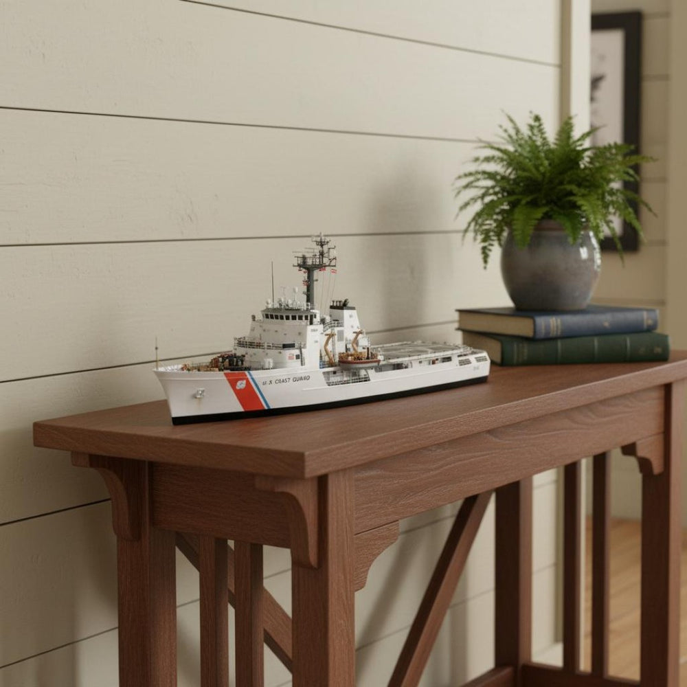 HomeRoots 10" Hand Painted Wooden Model Boat - Vintage Nautical Decor for Home, Gift, and Tabletop Display 624516
