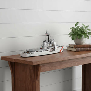HomeRoots 10" Unfinished Wood Hand-Painted Model Boat – Nautical Charm for Home Décor and Unique Gifts 624524