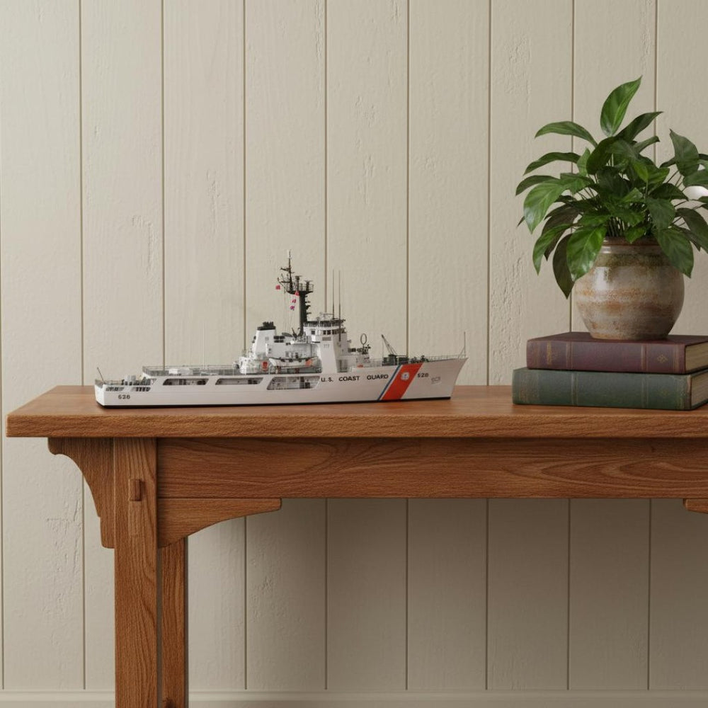 HomeRoots 10" Unfinished Wood Hand-Painted Model Boat - Vintage Nautical Décor for Homes and Thoughtful Gifts 624529