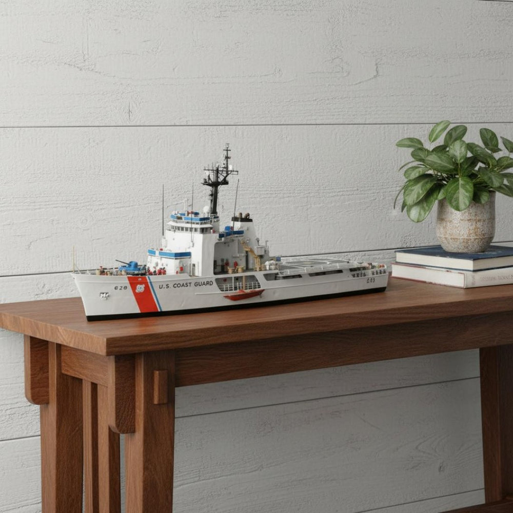 HomeRoots 10" Unfinished Wood Hand Painted Model Boat – Vintage Nautical Décor for Home or Office Charm 624530
