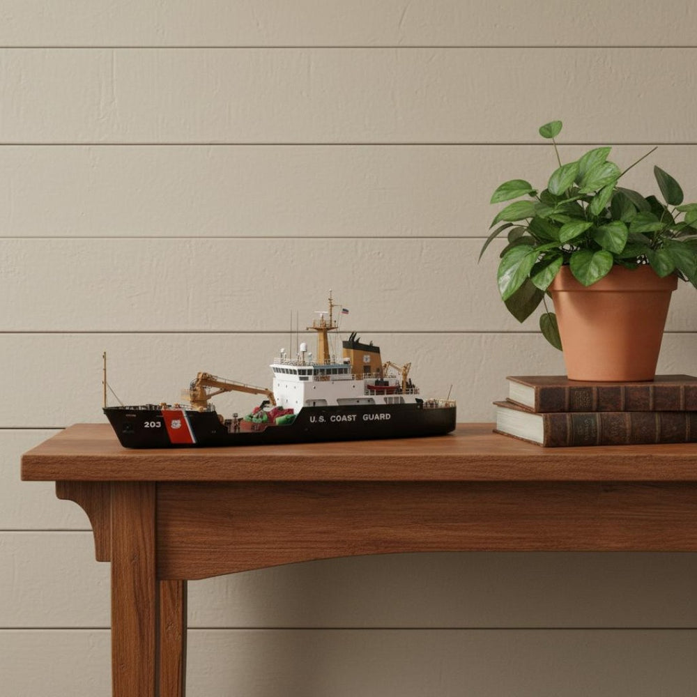 HomeRoots 10" Hand-Painted Wooden Model Boat - Vintage Nautical Décor for Home, Gifts & Unique Tabletop Accent 624549