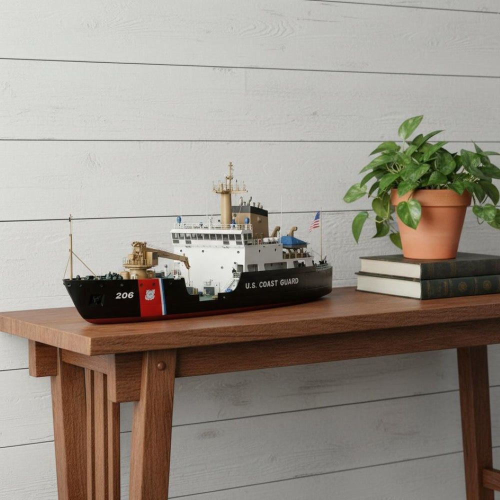 HomeRoots 10" Hand-Painted Wooden Model Boat - Nautical Vintage Charm for Home Decor, Gift-Ready Accent Piece 624552